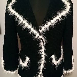 ST. JOHN Metallic Black Knit Blazer